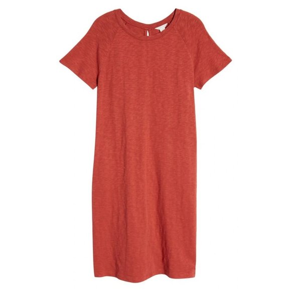 Caslon Dresses & Skirts - NEW CASLON Cotton Scoop Neck Short Sleeve Raglan T-shirt Dress Size Medium 0026